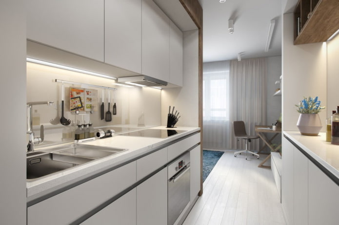 cucina all'interno di un monolocale
