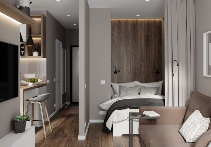 Posto letto all'interno di un monolocale