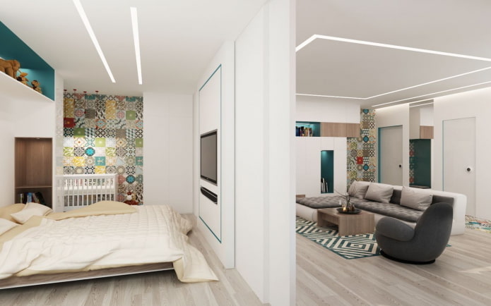 angolo per bambini all'interno di un monolocale