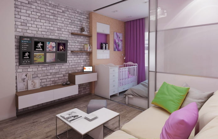 angolo per bambini all'interno di un monolocale
