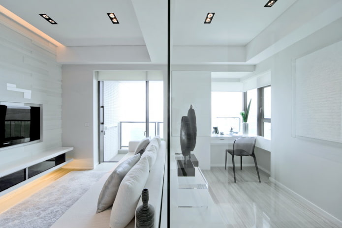 interno di un monolocale in stile high-tech