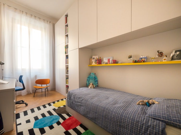 cameretta per bambino nei toni del beige