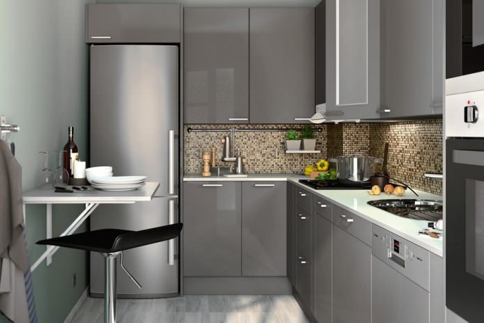 piccola cucina con bancone bar
