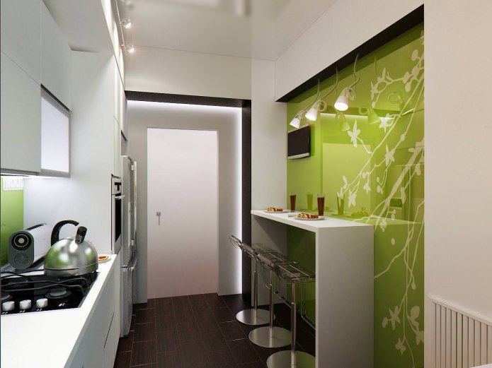 piccola cucina con bancone bar