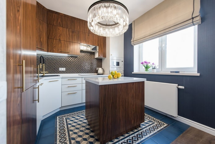 illuminazione all'interno di una piccola cucina