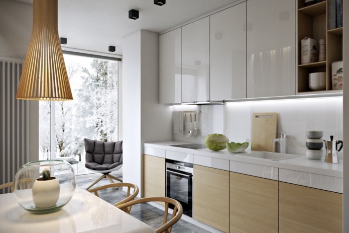 cucina di piccole dimensioni in stile moderno