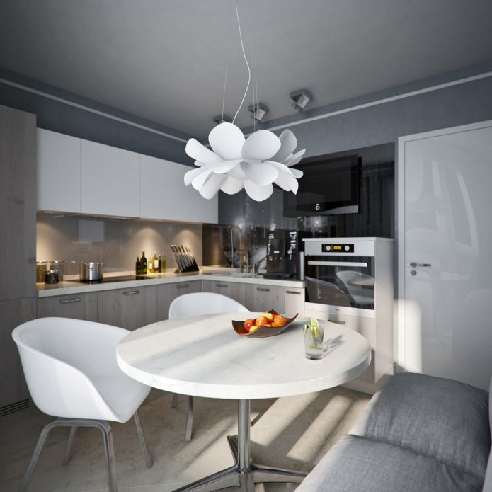 Cucina nel progetto di un appartamento di 38 mq.