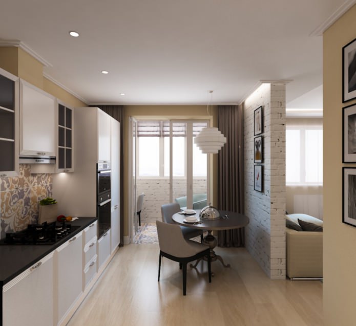 cucina in un monolocale di 50 mq