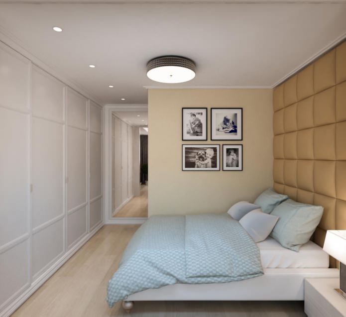 camera da letto in un monolocale di 50 mq