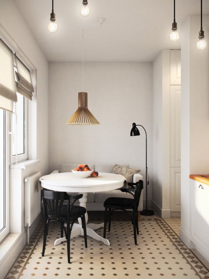 cucina nella progettazione di un monolocale di 36 mq.