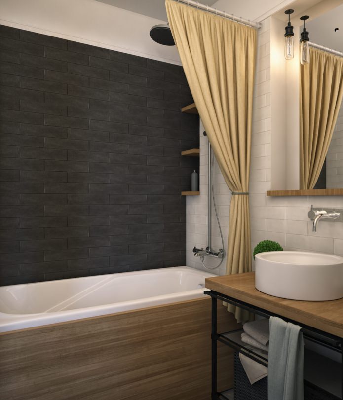 Progettazione del bagno in un monolocale-swing