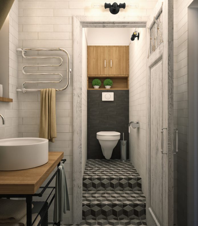 Progettazione del bagno in un monolocale-swing