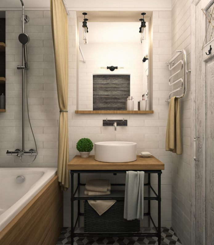 Progettazione del bagno in un monolocale-swing