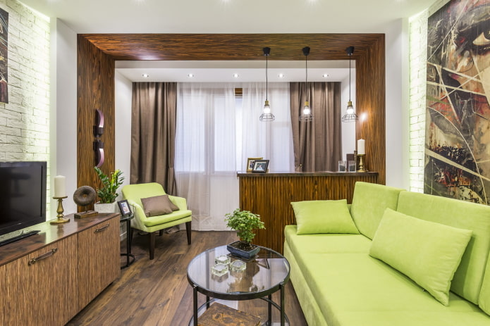 nicchia in un monolocale con balcone