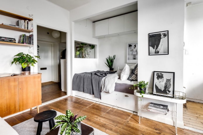 nicchia nell'interno in stile scandinavo