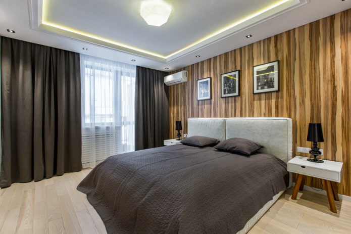 soffitto a due livelli nella camera da letto