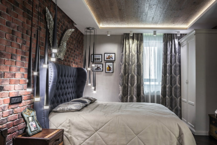 soffitto a due livelli nella camera da letto