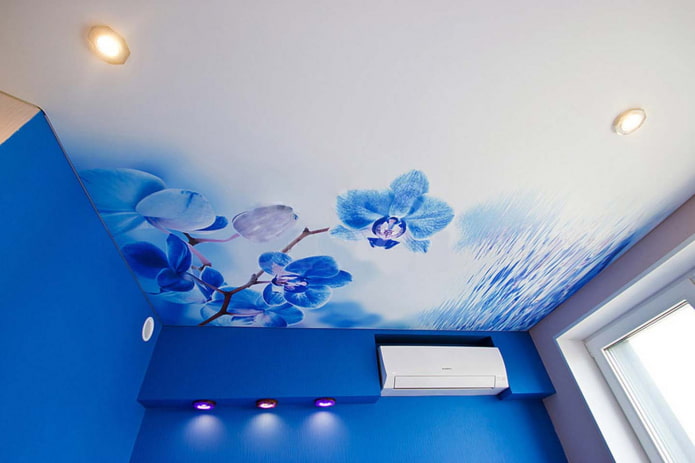 soffitto con stampa fotografica a forma di orchidea