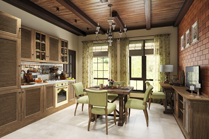 design del soffitto in stile country