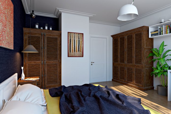 camera da letto con due armadi
