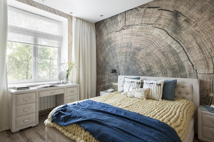 tende nell'interno della camera da letto