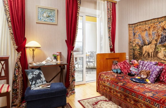 tende decorate con nappe decorative