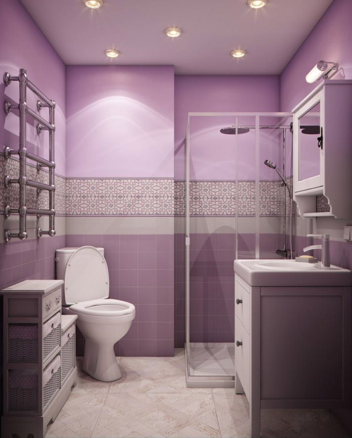 bagno combinato con piastrelle alle pareti