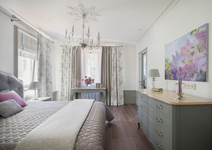 Interno della camera da letto in stile provenzale