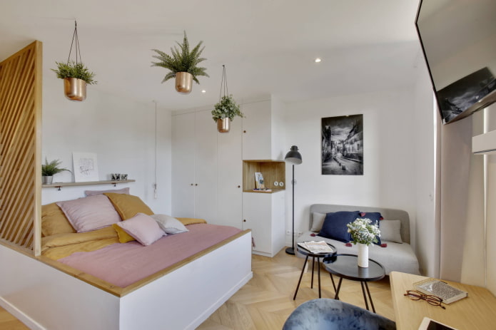 Camera da letto con un divanetto