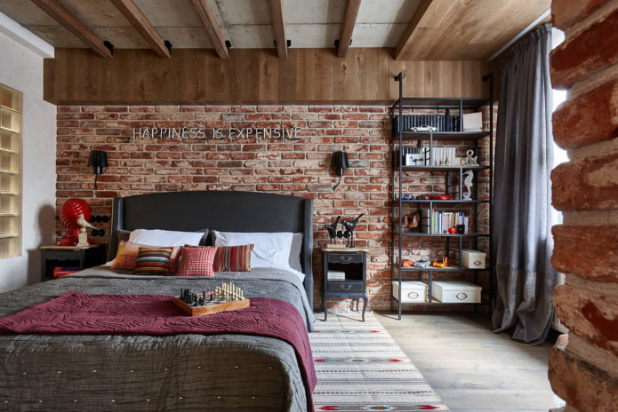 Camera da letto in stile loft