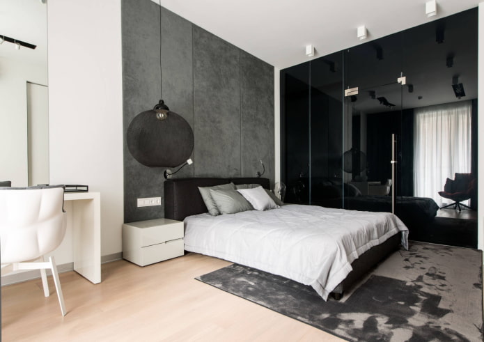 Camera da letto in bianco e nero