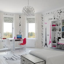 Progetto della camera da letto per una ragazza: foto, caratteristiche del design-4