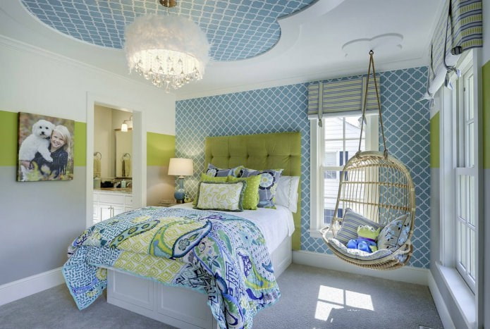 design moderno della camera da letto per una ragazza