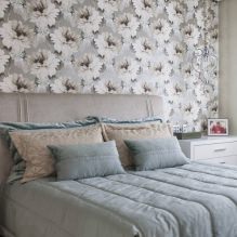 Design della camera da letto con carta da parati grigia: 70 migliori foto di interni-4