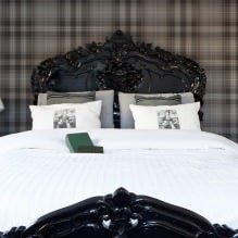 Design della camera da letto con carta da parati grigia: 70 migliori foto dell'interior-13