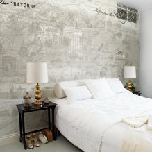 Design della camera da letto con carta da parati grigia: 70 migliori foto di interni-0