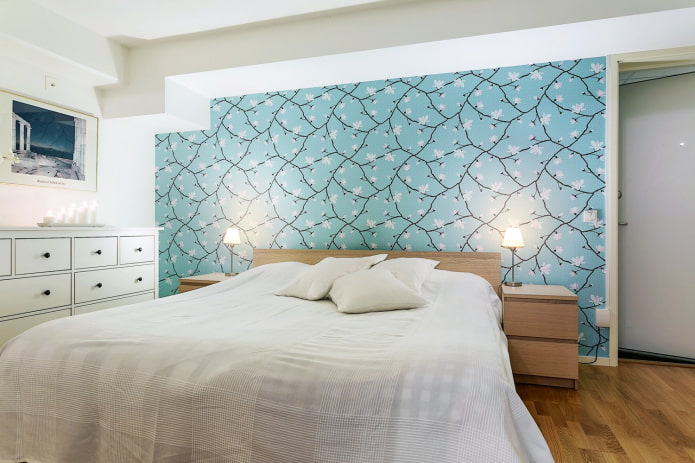 Camera da letto turchese chiaro