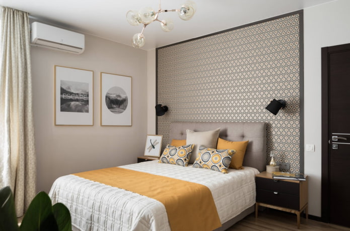 camera da letto con accenti gialli