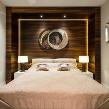 Progettazione della parete della camera da letto: selezione dei colori, opzioni di finitura, 130 foto nell'interno-12