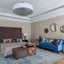 Design delle pareti della camera da letto: scelta del colore, opzioni di finitura, 130 foto negli interni-25
