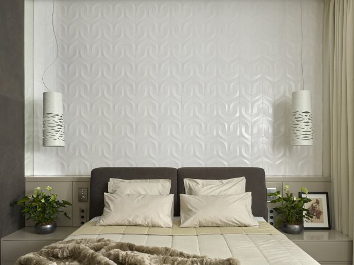 Pannelli 3D nella camera da letto