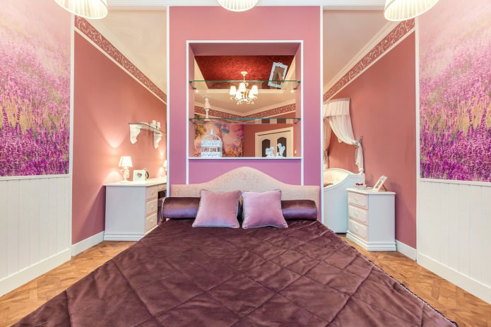 pareti rosa in camera da letto
