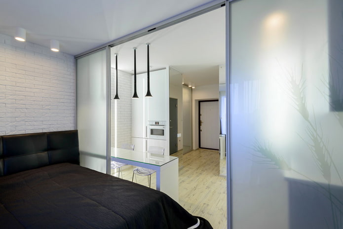 zona notte all'interno di un monolocale