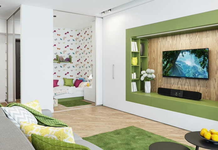 angolo per bambini all'interno di un monolocale