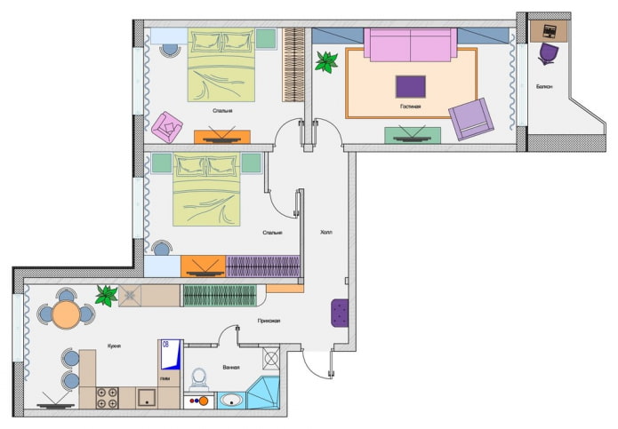 Un appartamento trilocale con studio sul balcone