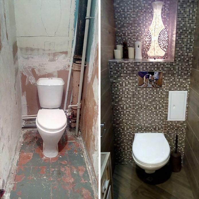 Foto prima e dopo la ristrutturazione del bagno