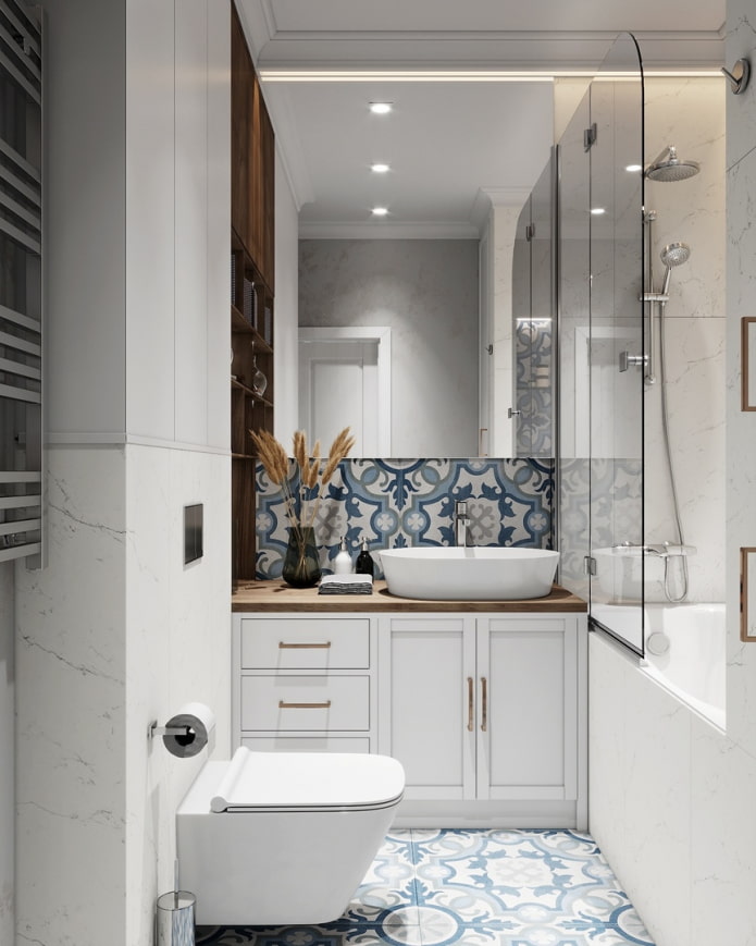 piastrelle blu per il bagno