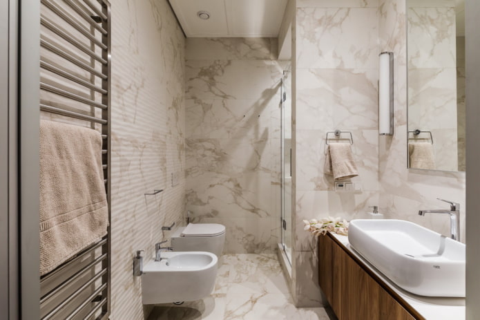 disposizione e zonizzazione combinate del bagno