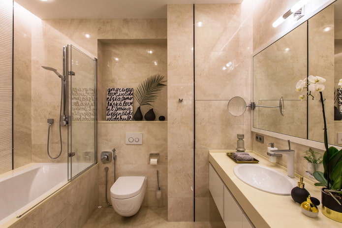 combinazione di colori di un bagno combinato
