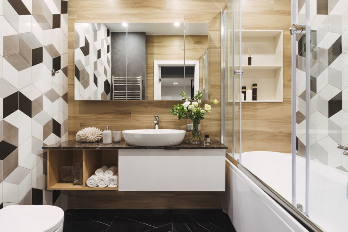 disposizione di un bagno combinato